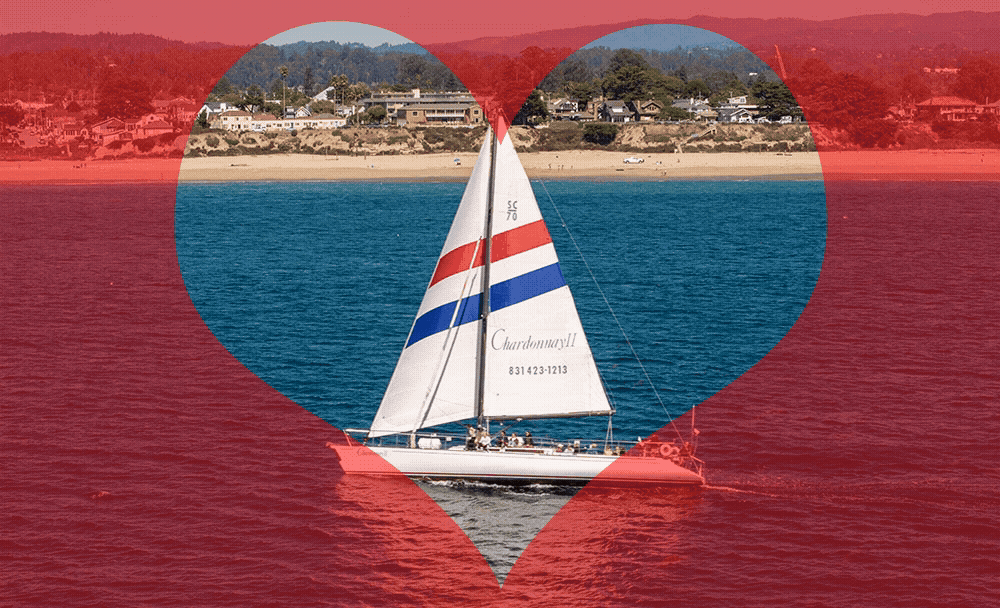 Chardonnay II sailboat with heart